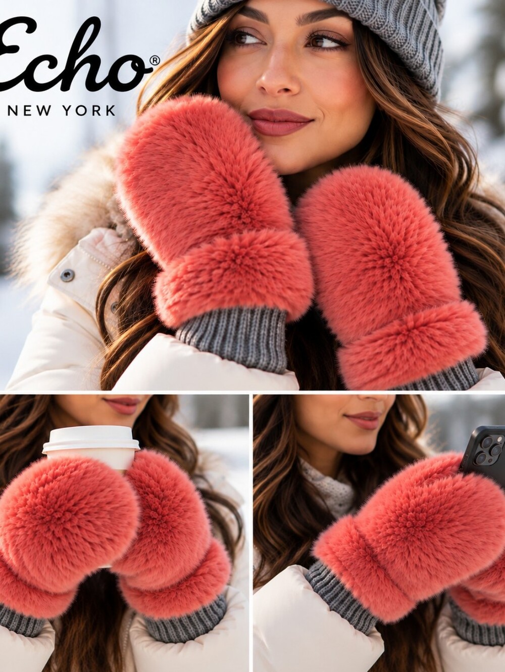 Echo New York Touchscreen Mittens o/s